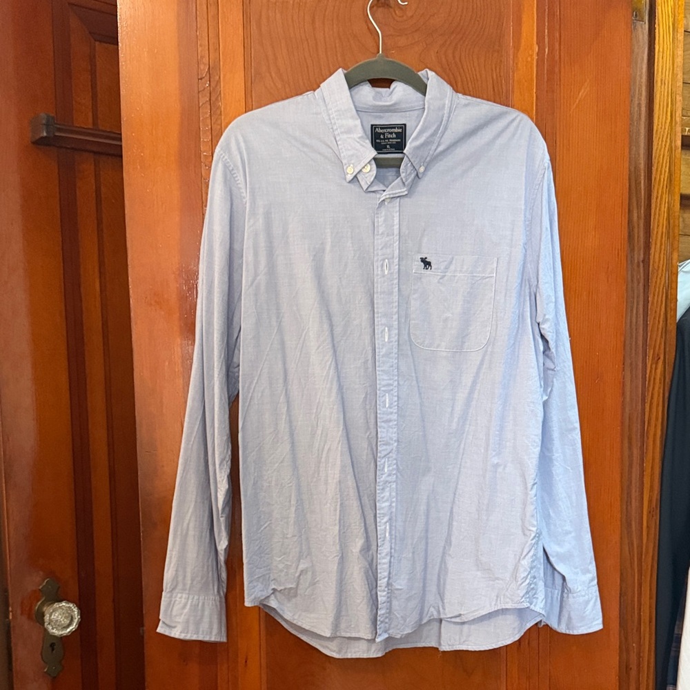 A&F Men's Blue Button-Down Shirt